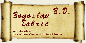Bogoslav Dobrić vizit kartica
